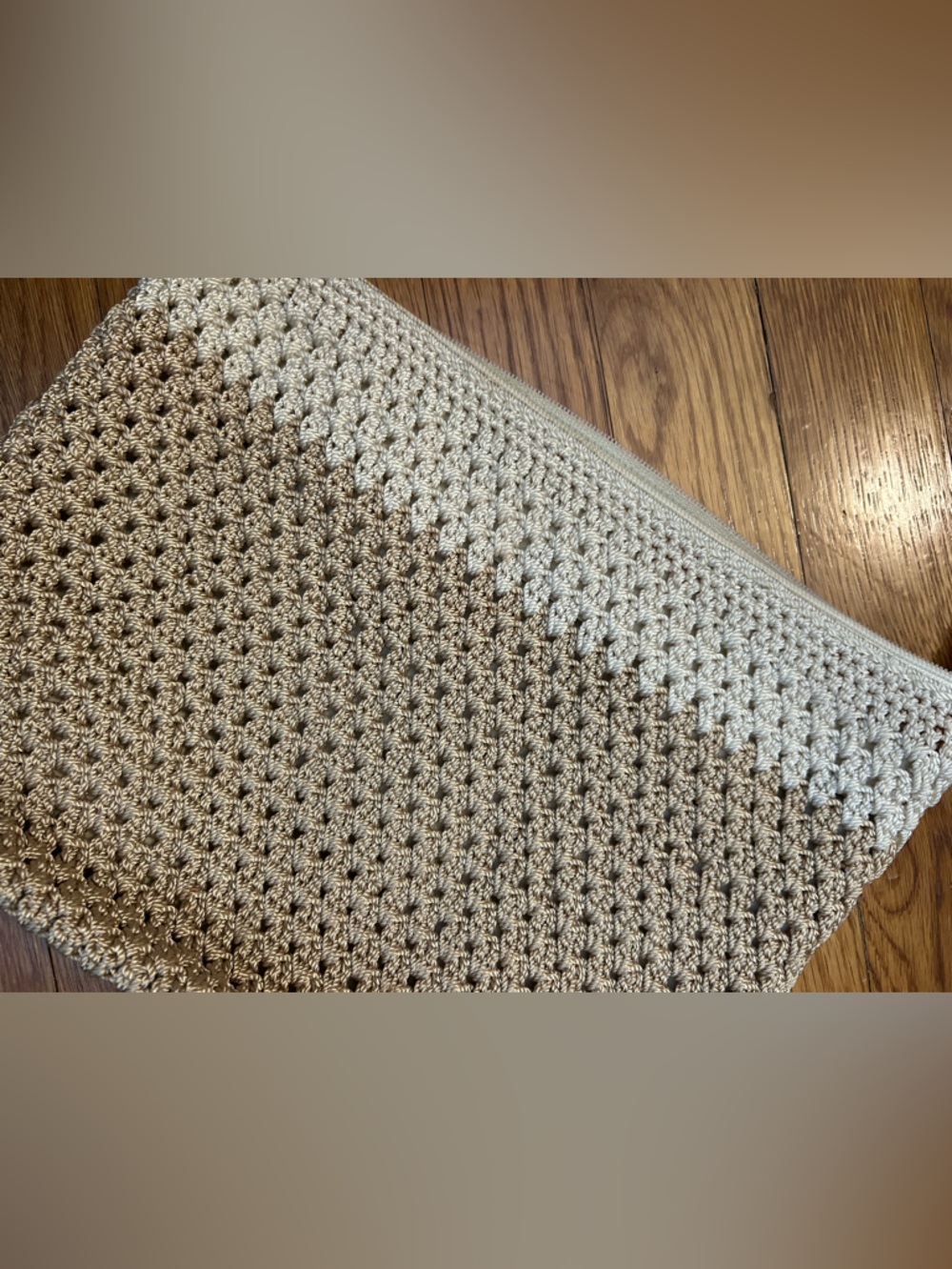 The Sak Crochet Shoulder Bag in Beige and Cream - Picture 3 of 9